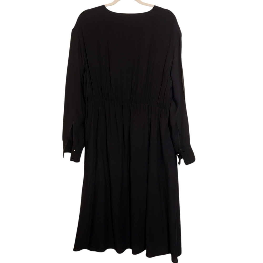 Hugo Boss | Classic Black Long Sleeve Faux Wrap Dagatta Dress (US Size 14) - Picture 15 of 16